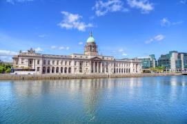 The Custom House across the River Liffey in Dublin, Ireland. Irish Tourist Guide