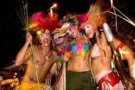 Tourists in night club in Ibiza, Spain