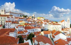 Lisbon cityscape, skyline of the Alfama district, Portugal